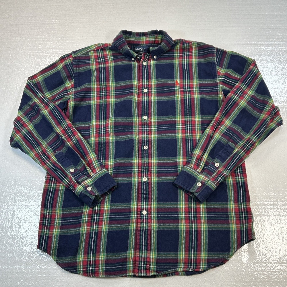 Polo Ralph Lauren Plaid Button Down Shirt Boys Size XL 18-20 Long Sleeve Cotton
